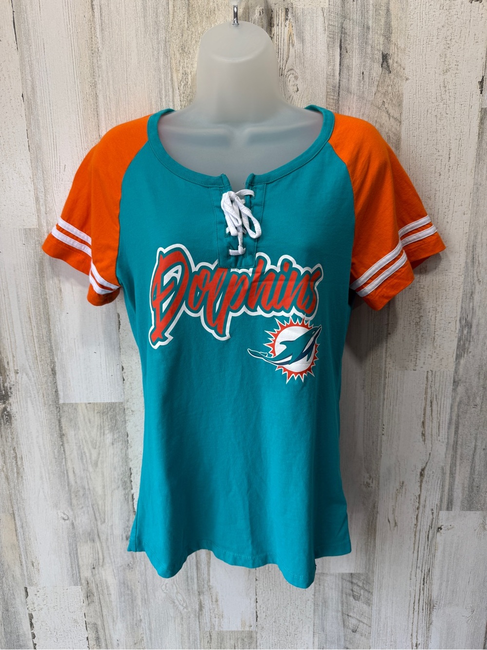 New Era Miami Dolphins Lace Up Tee Women’s Medium